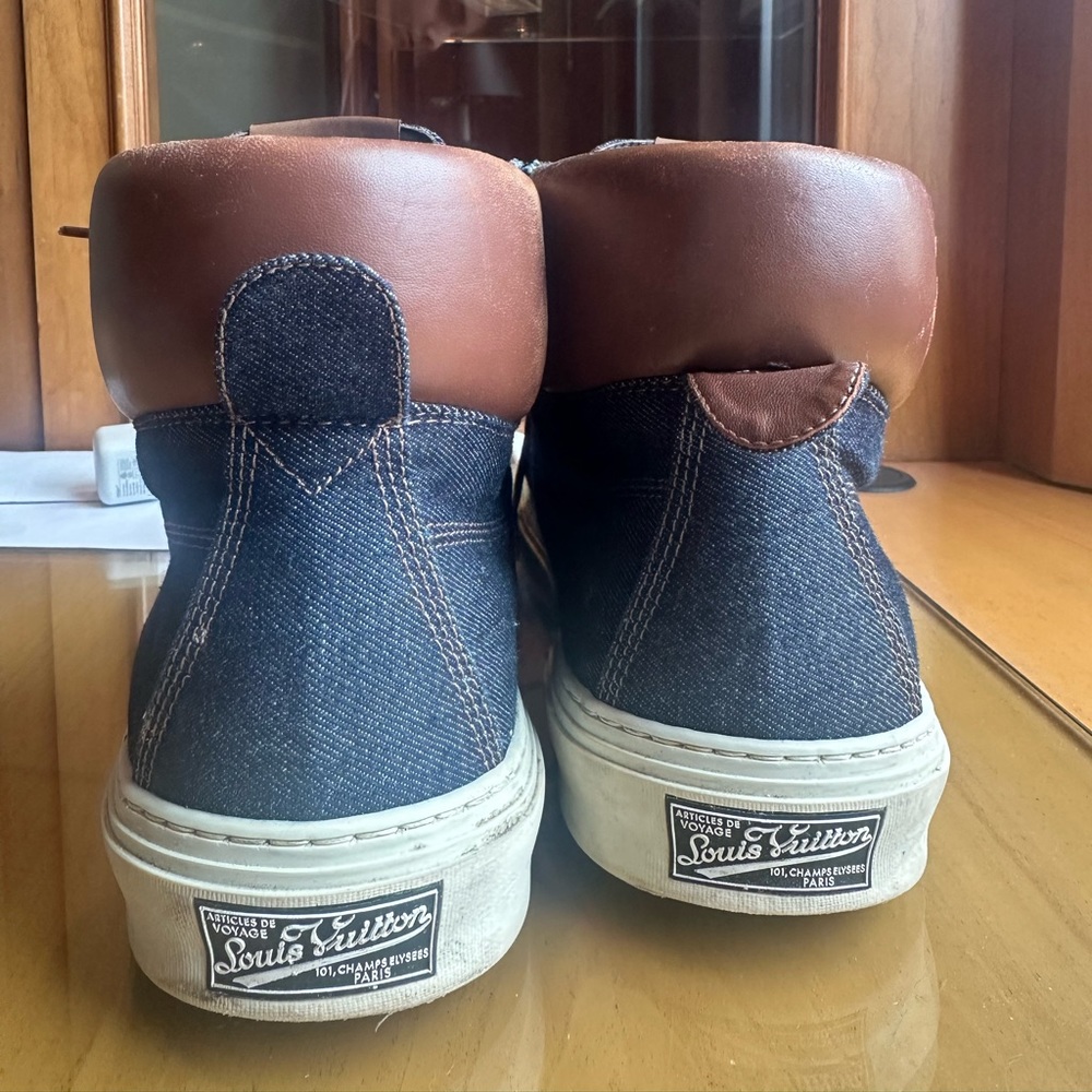 LOUIS VUITTON denim and leather sneakers (RARE!) - Picture 5 of 8